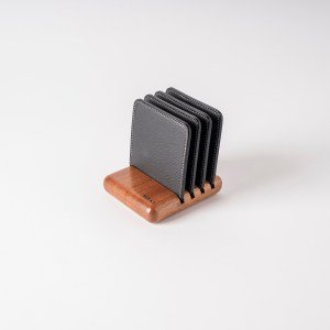 The WoCoaster Acajou Jet Black